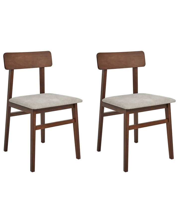 Set of 2 Dining Chairs Wood Taupe Niana