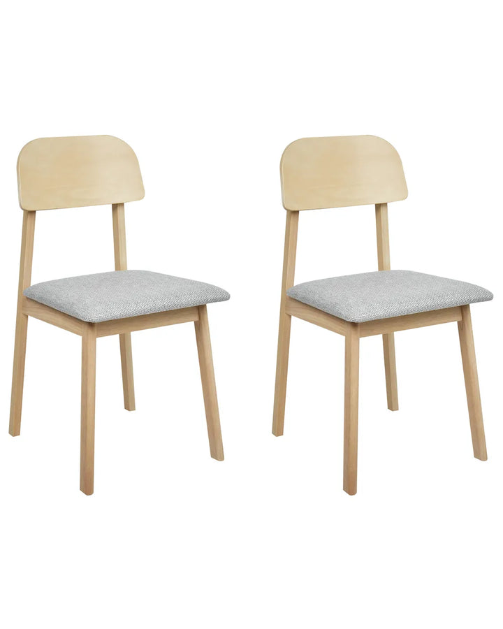 Set of 2 Dining Chairs Wood Light Grey Xylo