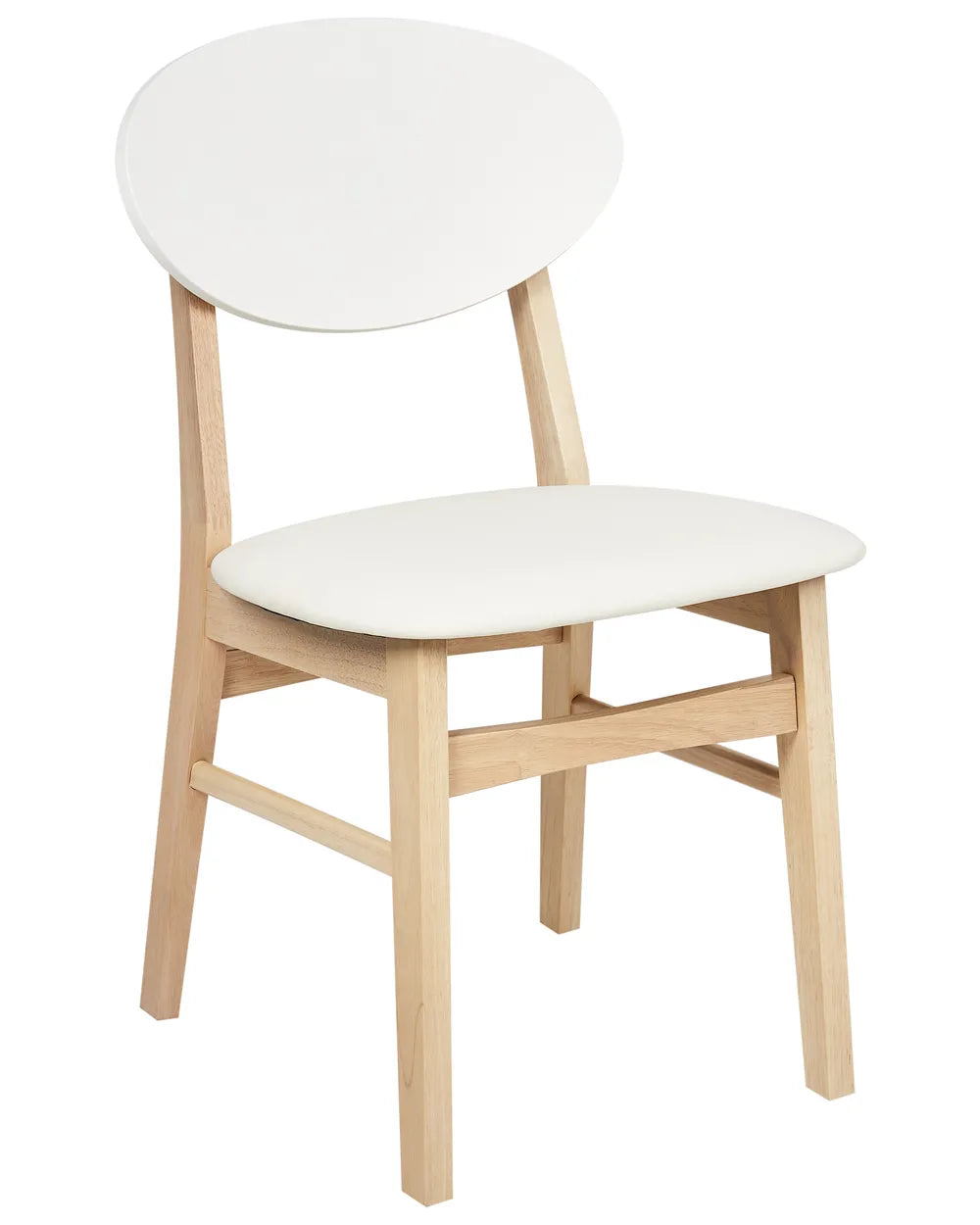 Set of 2 Dining Chairs Wood Off-White/ Light Brown Joey