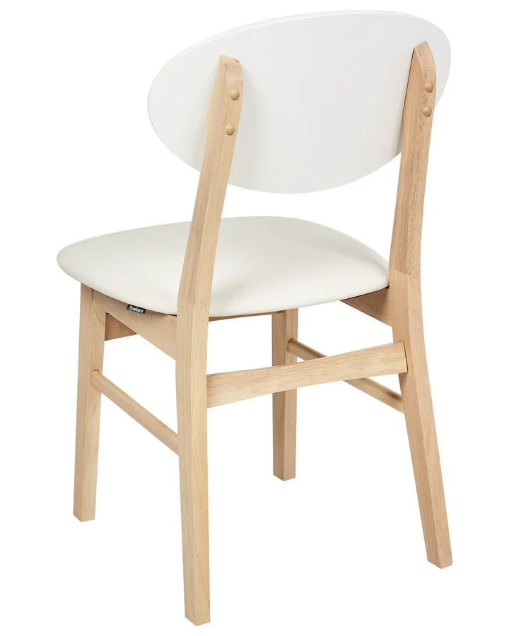 Set of 2 Dining Chairs Wood Off-White/ Light Brown Joey