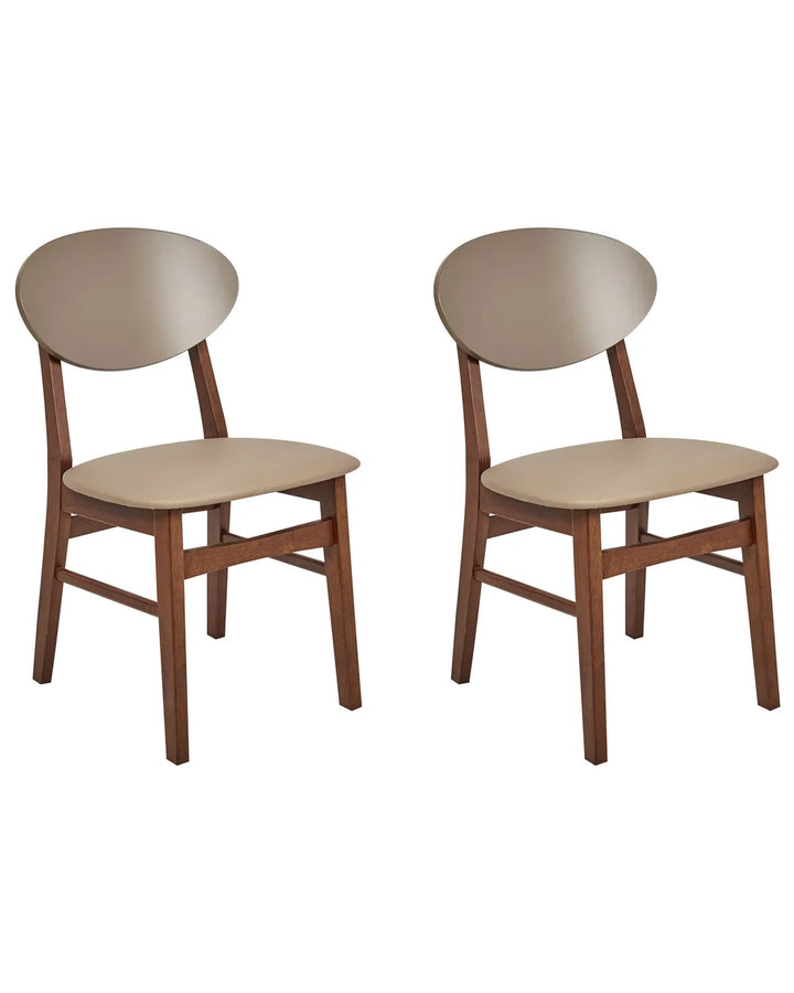 Set of 2 Dining Chairs Wood Light Brown/ Brown Joey