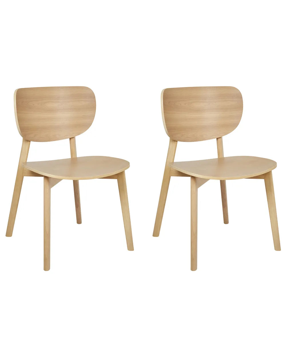 Set of 2 Dining Chairs Wood Light Brown Rini