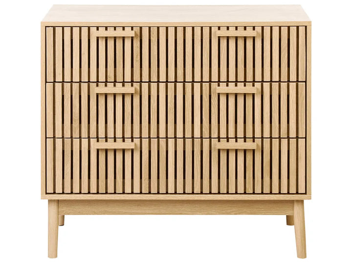 3 Drawer Chest Light Brown of Solid Workmanship Elephant