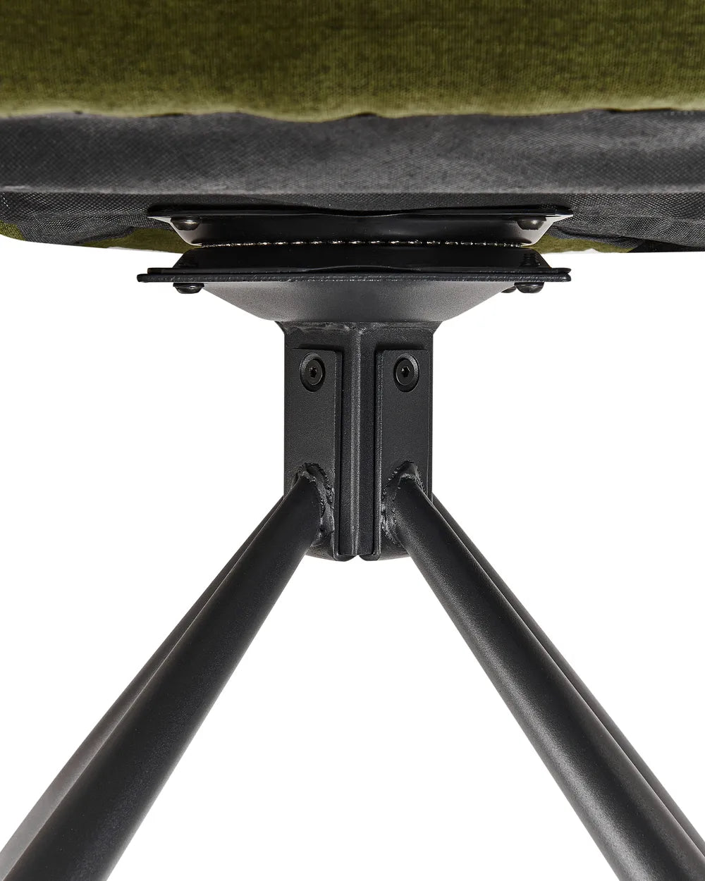 Set of 2 Dining Chairs Swivel Fabric Dark Green Van