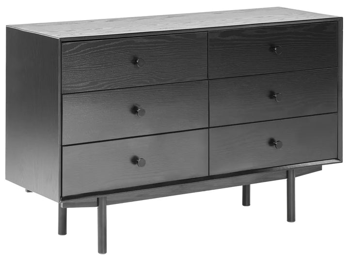 6 Drawer Chest Black Robust Frame Elaris