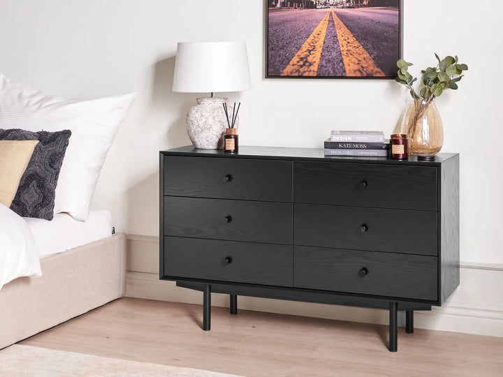 6 Drawer Chest Black Robust Frame Elaris