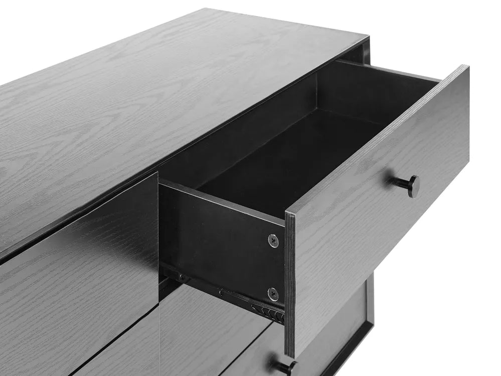 6 Drawer Chest Black Robust Frame Elaris