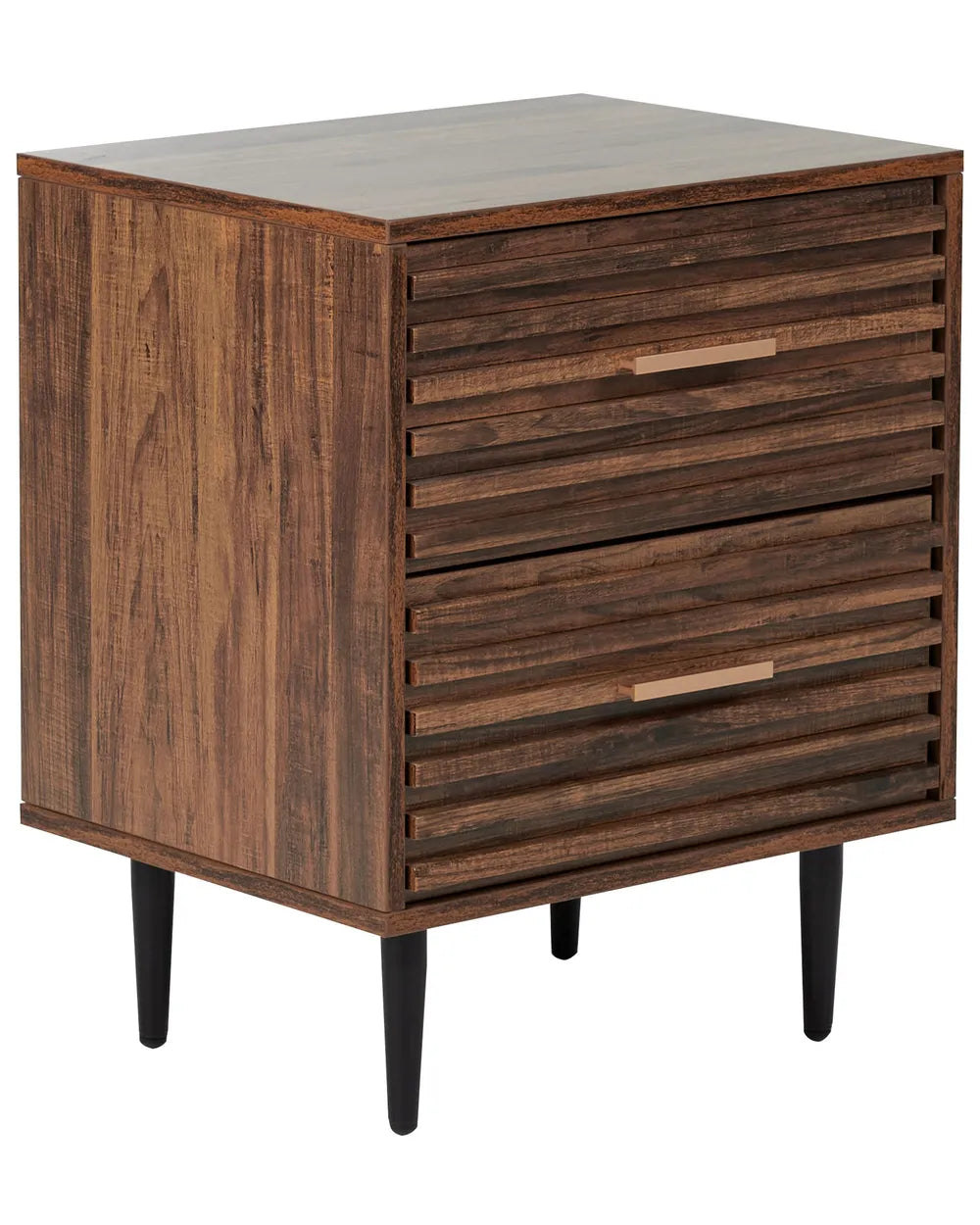 2 Drawer Bedside Table Dark Brown Grove | Elegant Design