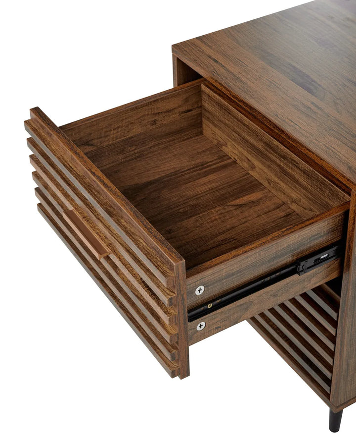 2 Drawer Bedside Table Dark Brown Grove | Elegant Design