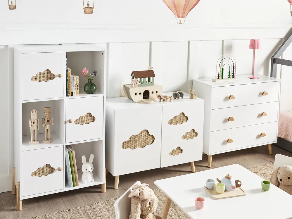 3 Drawer Chest White Easy Access Storage for Kids Domira