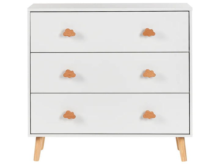 3 Drawer Chest White Easy Access Storage for Kids Domira