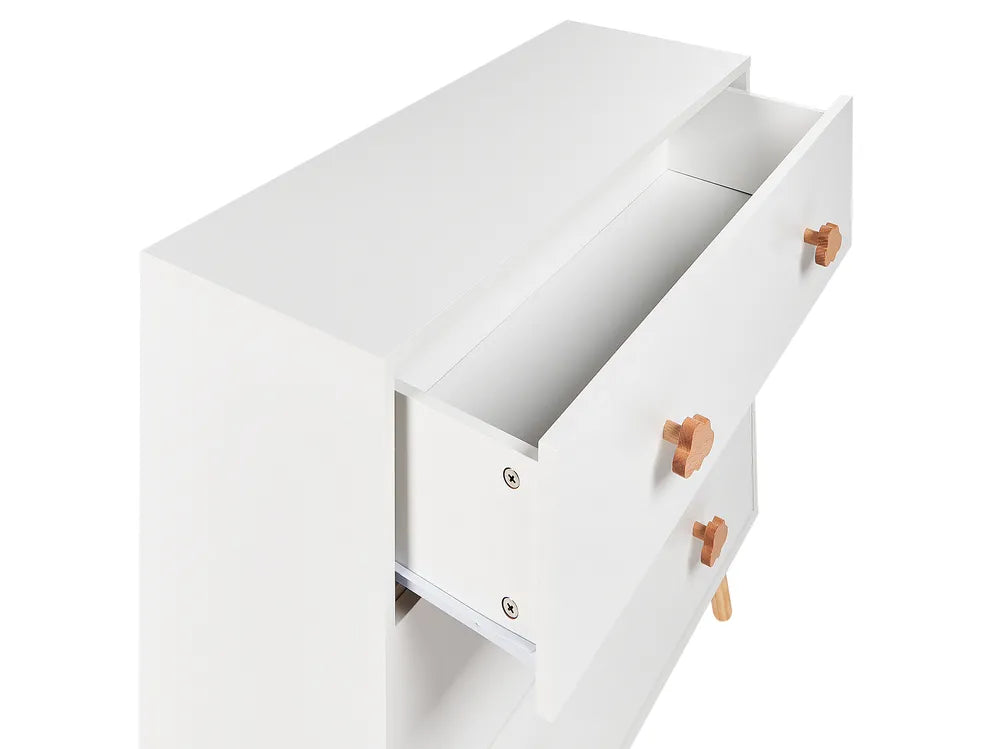 3 Drawer Chest White Easy Access Storage for Kids Domira