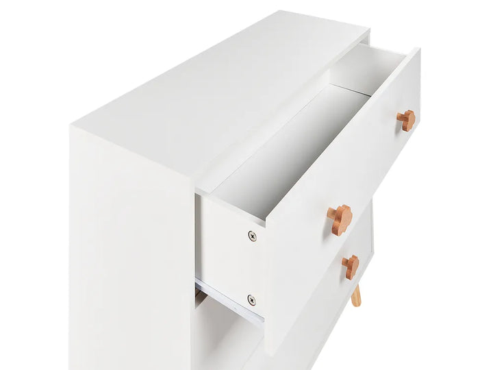 3 Drawer Chest White Easy Access Storage for Kids Domira