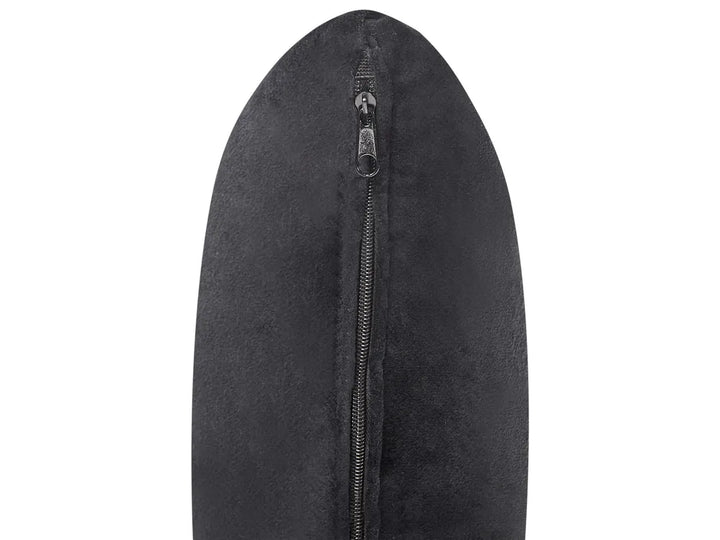Left-Hand Chaise Lounge Velvet Black with Cushion Lydia