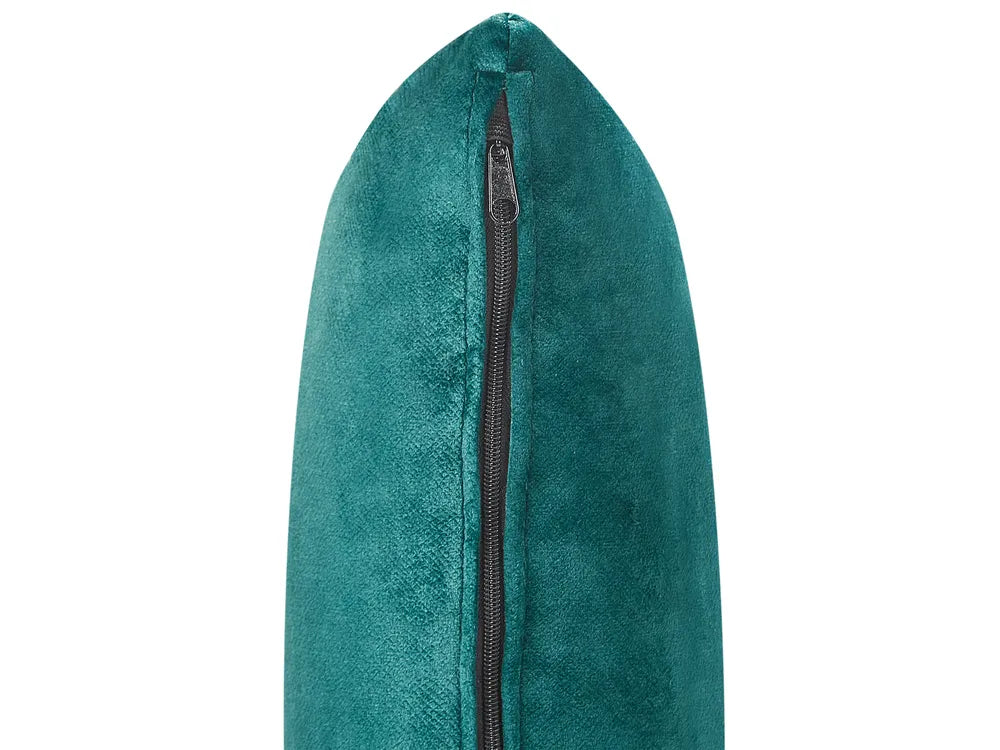 Left-Hand Chaise Lounge Velvet Emerald Green with Cushion Lydia