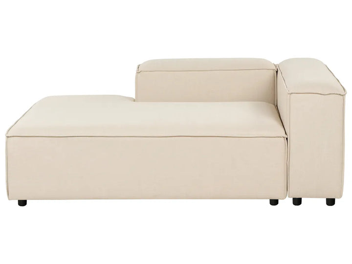 Right-Hand Chaise Lounge Fabric Beige Oakham