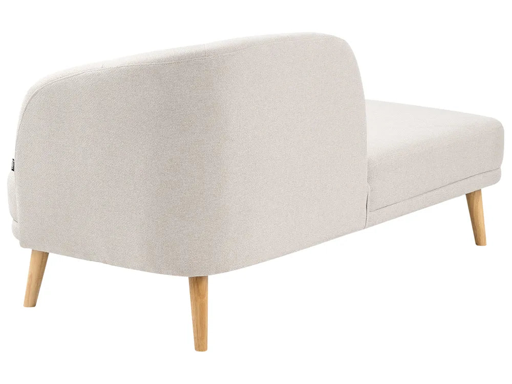Right-Hand Chaise Lounge Fabric Light Beige Virelle