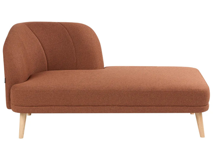 Left-Hand Chaise Lounge Fabric Golden Brown Virelle