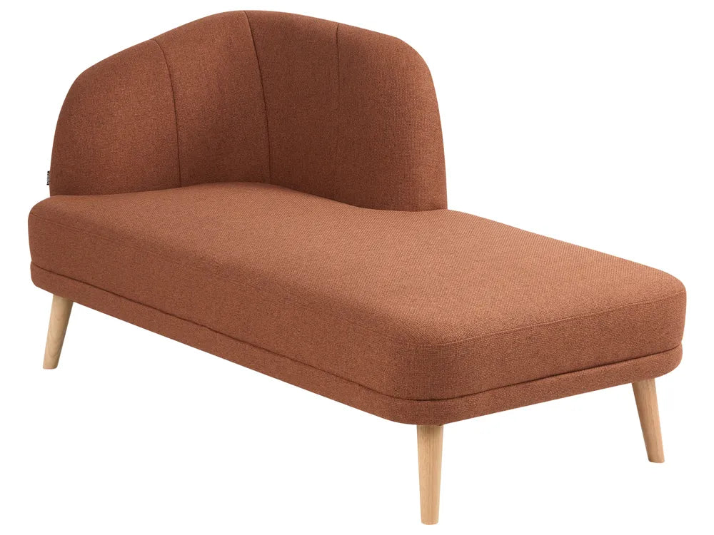Left-Hand Chaise Lounge Fabric Golden Brown Virelle