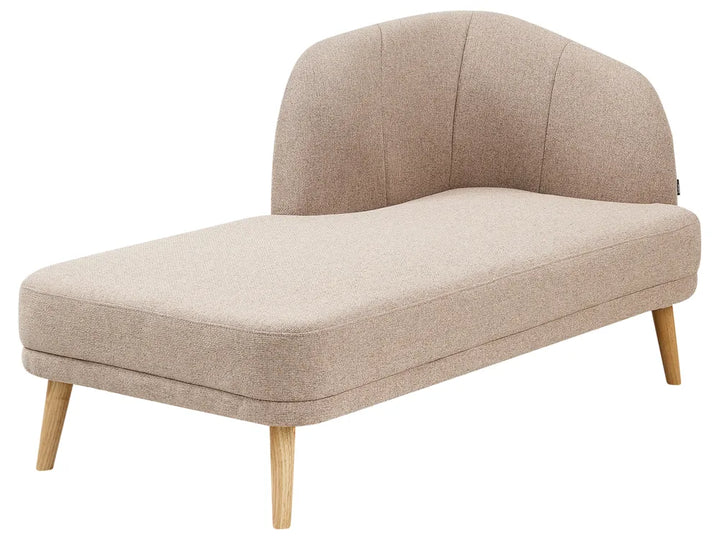 Right-Hand Chaise Lounge Fabric Light Brown Virelle