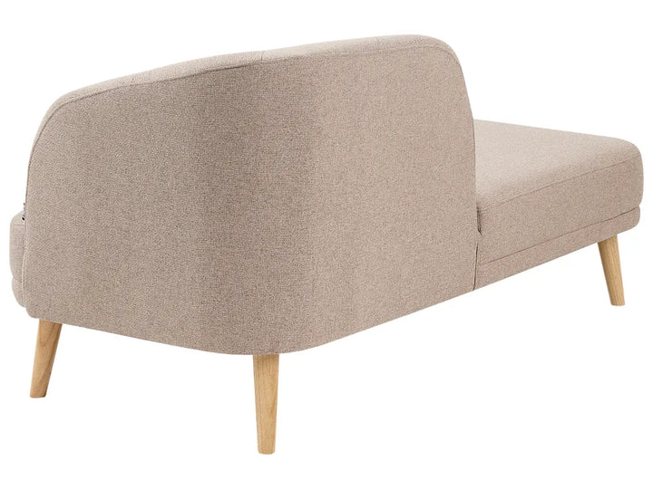 Right-Hand Chaise Lounge Fabric Light Brown Virelle