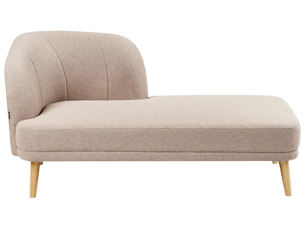 Left-Hand Chaise Lounge Fabric Light Brown Virelle