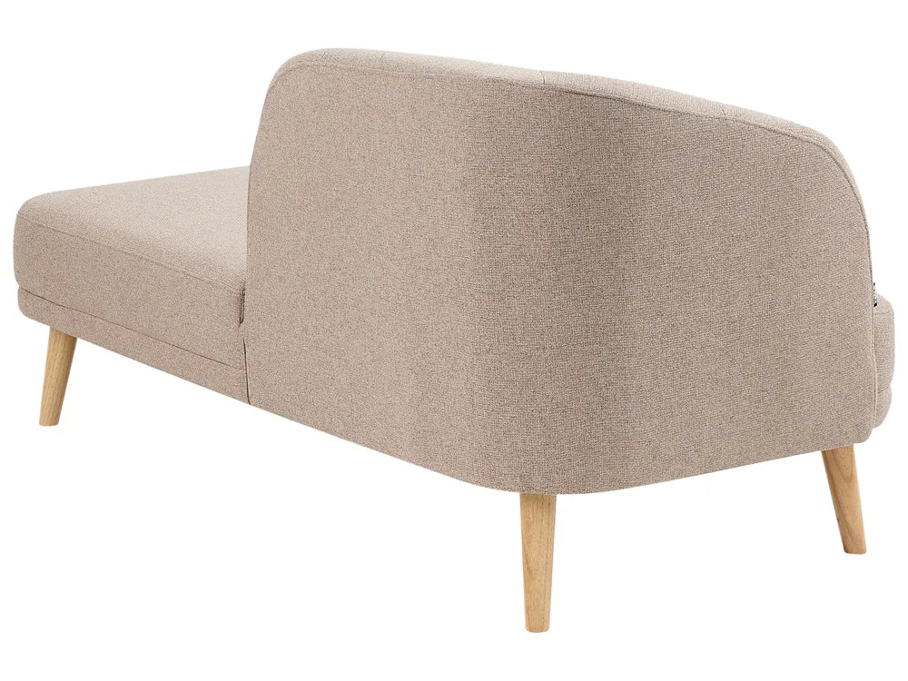 Left-Hand Chaise Lounge Fabric Light Brown Virelle