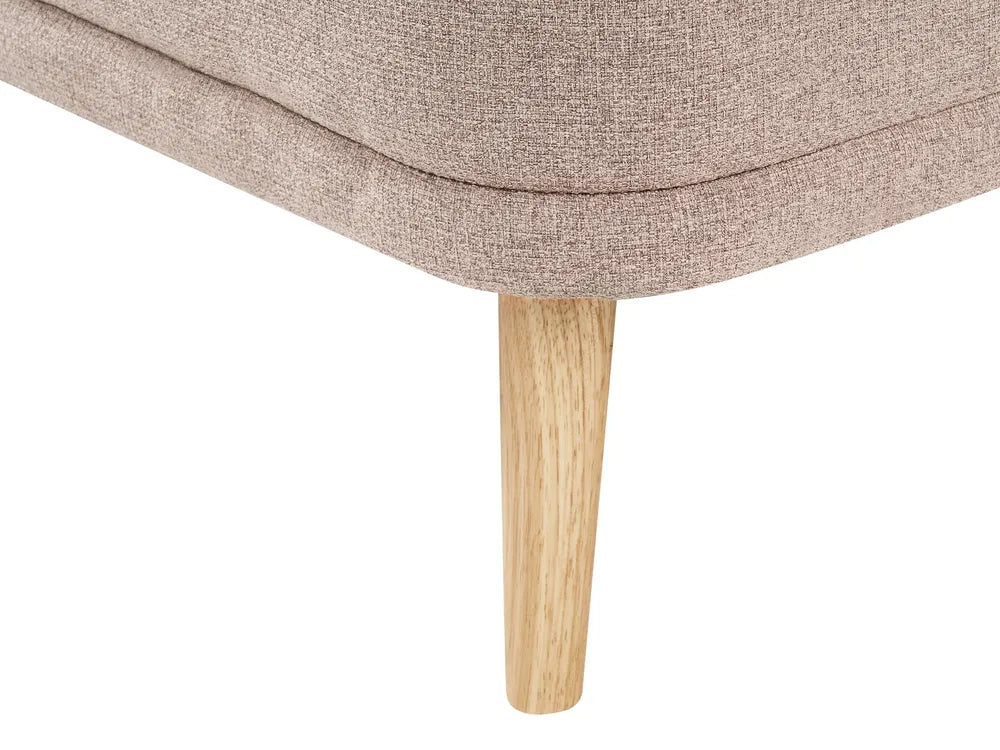 Left-Hand Chaise Lounge Fabric Light Brown Virelle