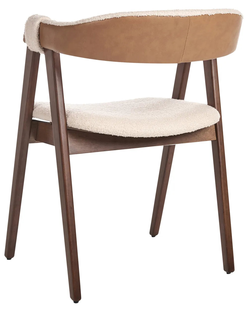 Set of 2 Dining Chairs Boucle Dark Brown/ Beige Jo