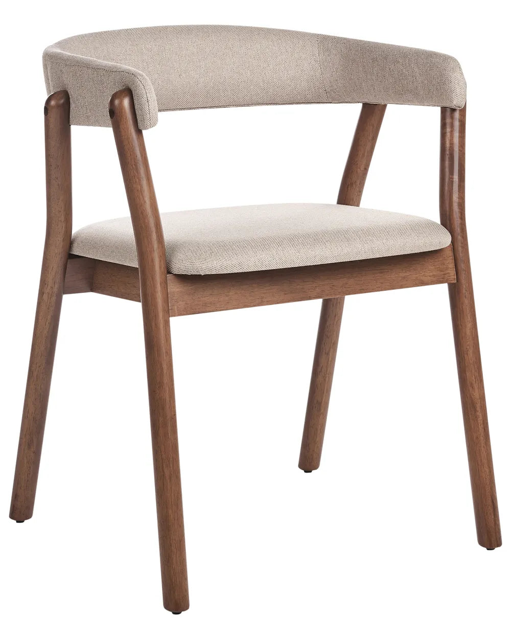 Set of 2 Dining Chairs Fabric Dark Brown/ Beige Irish