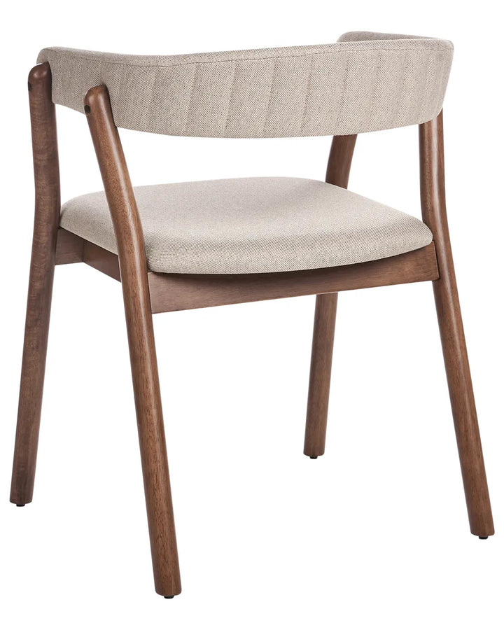 Set of 2 Dining Chairs Fabric Dark Brown/ Beige Irish