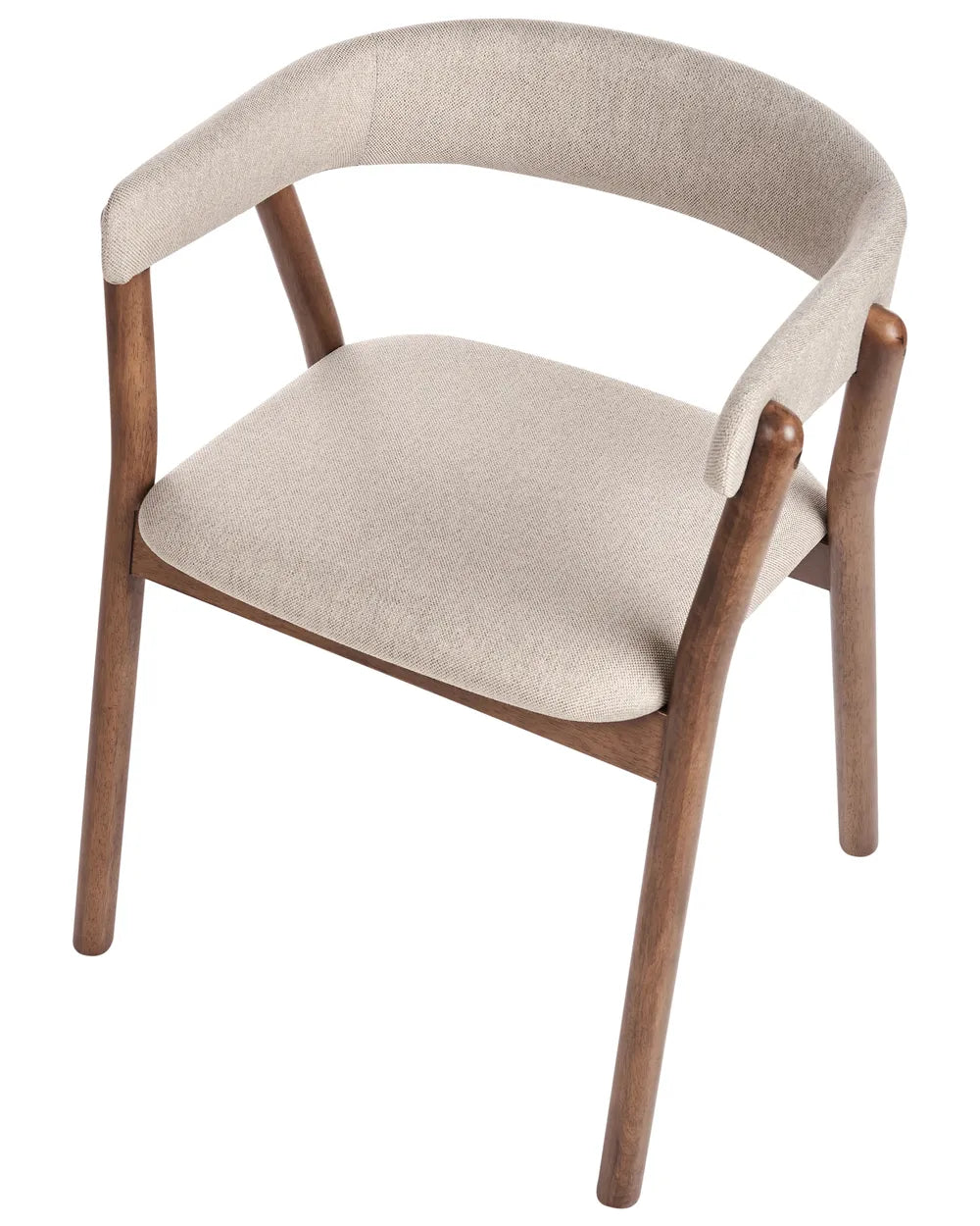 Set of 2 Dining Chairs Fabric Dark Brown/ Beige Irish