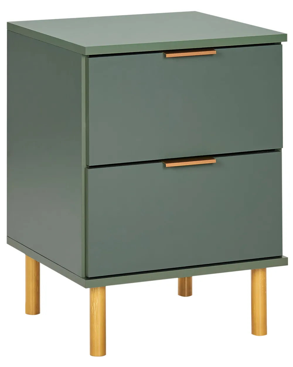 2 Drawer Bedside Table Green Zoren