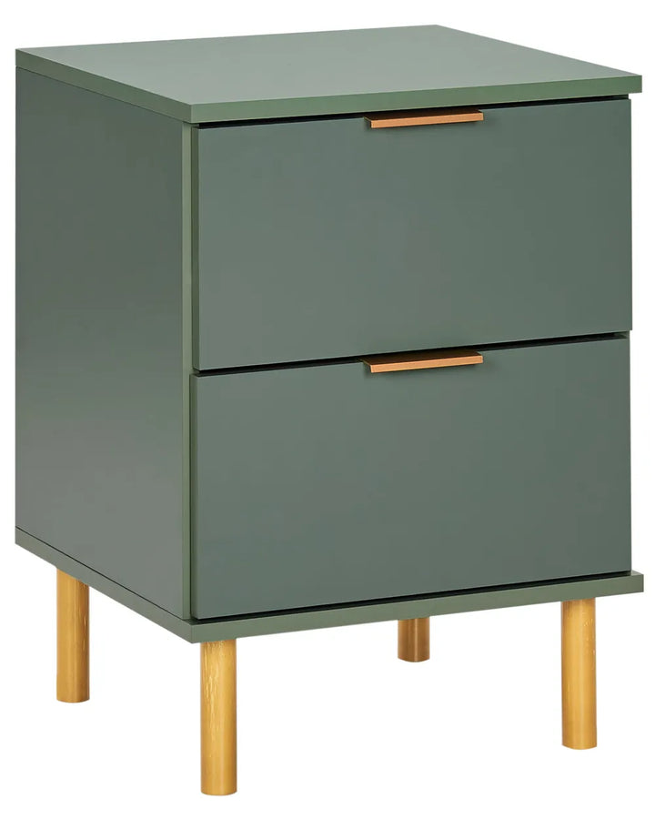 2 Drawer Bedside Table Green Zoren