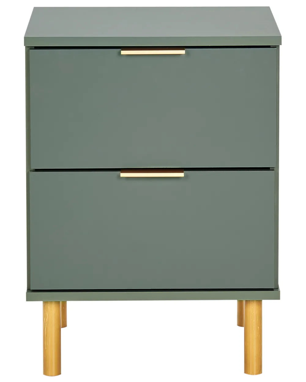 2 Drawer Bedside Table Green Zoren