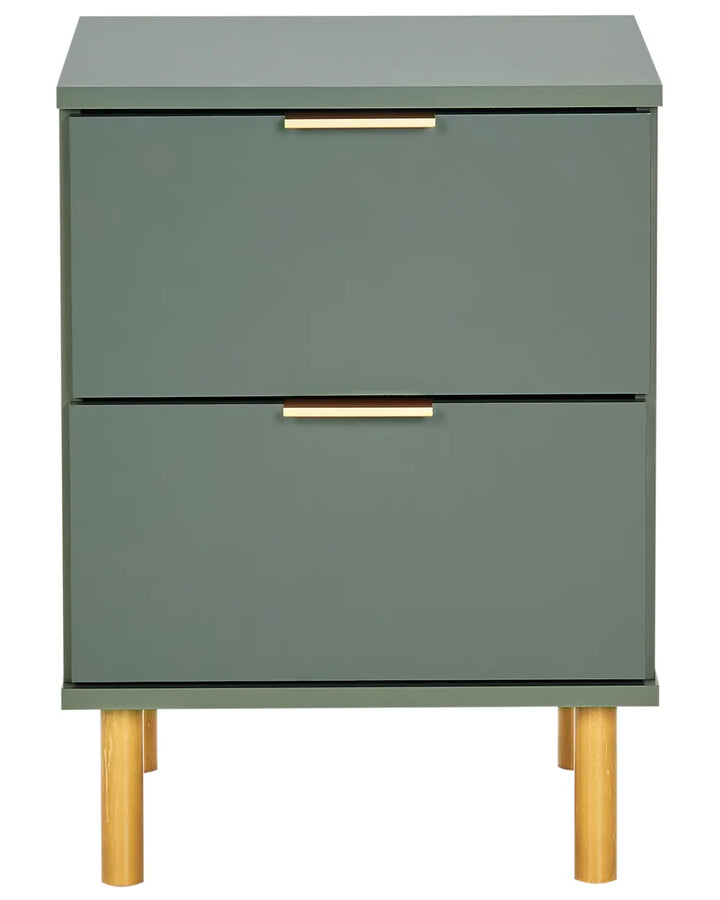 2 Drawer Bedside Table Green Zoren
