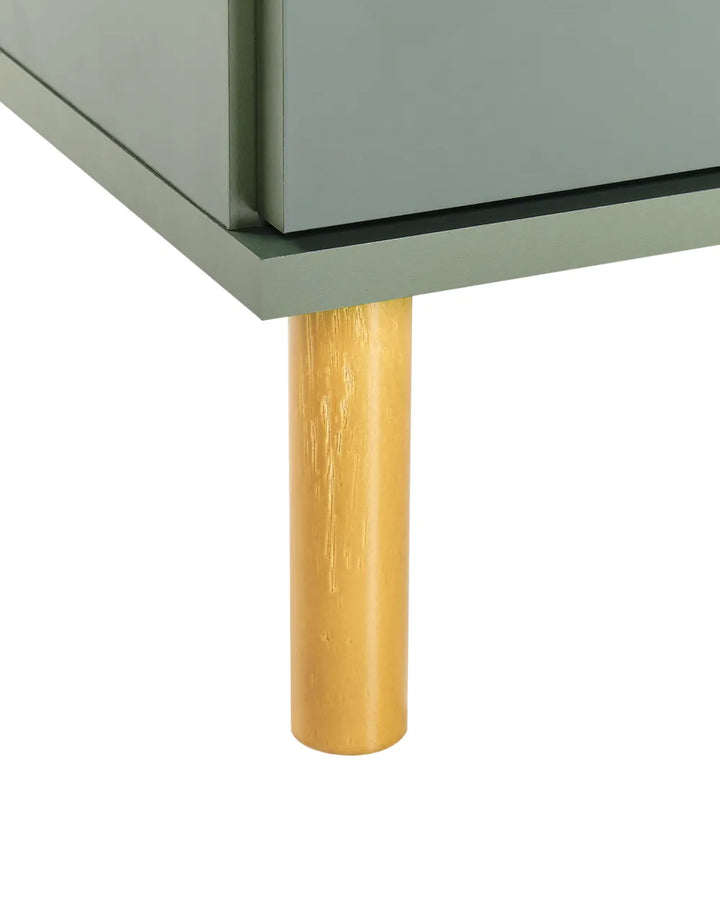 2 Drawer Bedside Table Green Zoren