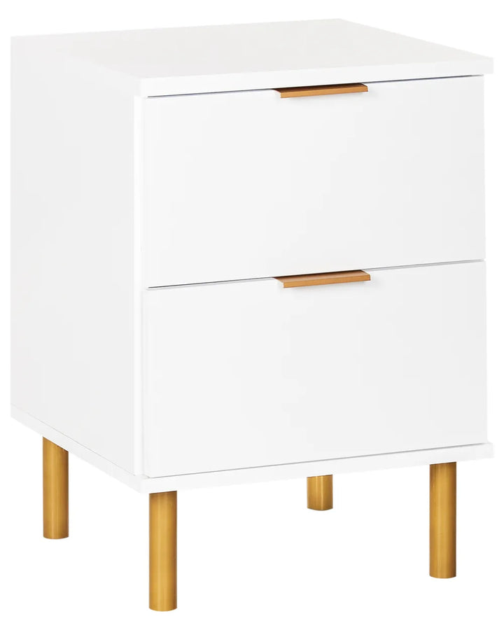 2 Drawer Bedside Table White Zoren