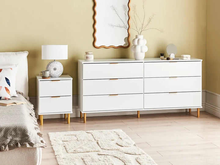 2 Drawer Bedside Table White Zoren