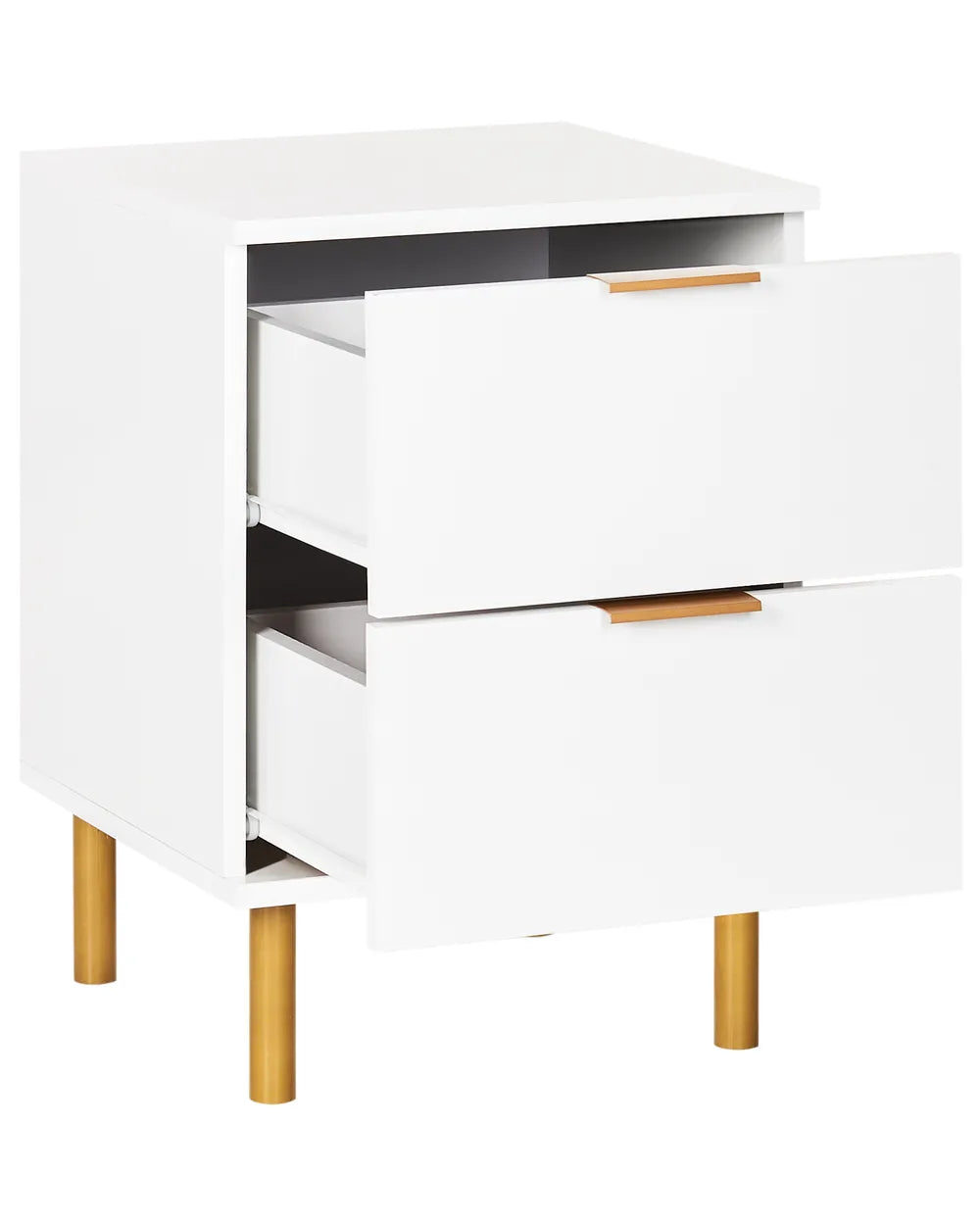 2 Drawer Bedside Table White Zoren