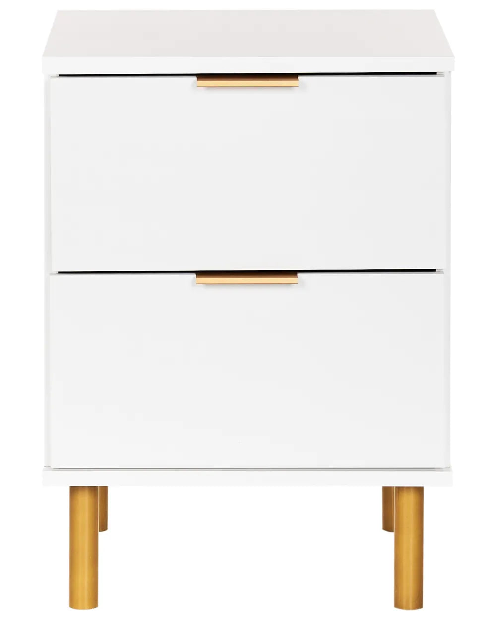 2 Drawer Bedside Table White Zoren