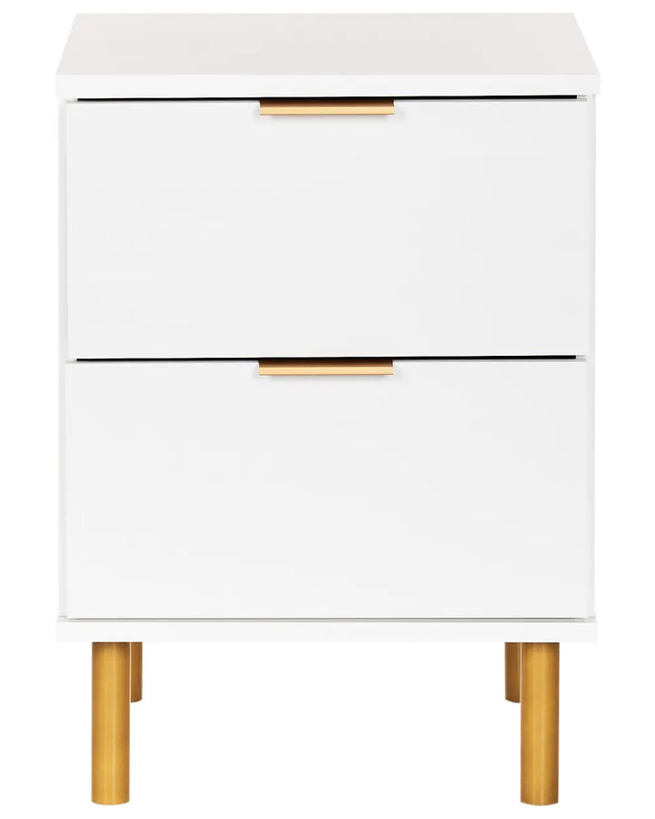 2 Drawer Bedside Table White Zoren