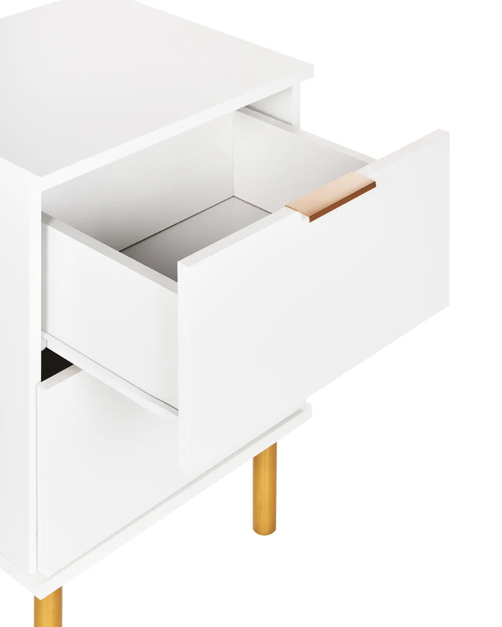 2 Drawer Bedside Table White Zoren