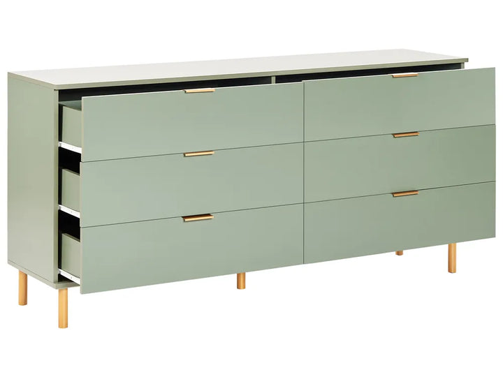 6 Drawer Chest Green Functional and Capacious Cavaro