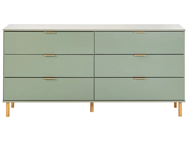 6 Drawer Chest Green Functional and Capacious Cavaro
