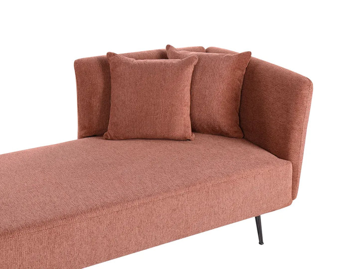 Right-Hand Chaise Lounge Fabric Red Roxy