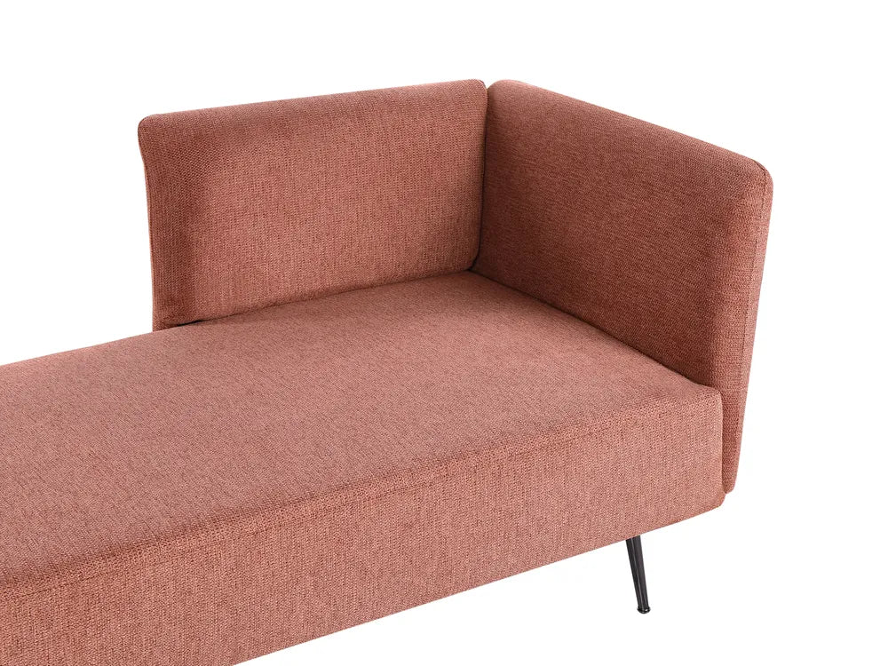 Right-Hand Chaise Lounge Fabric Red Roxy