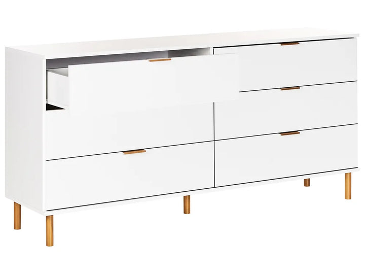 6 Drawer Chest White Functional and Capacious Drawers Novella