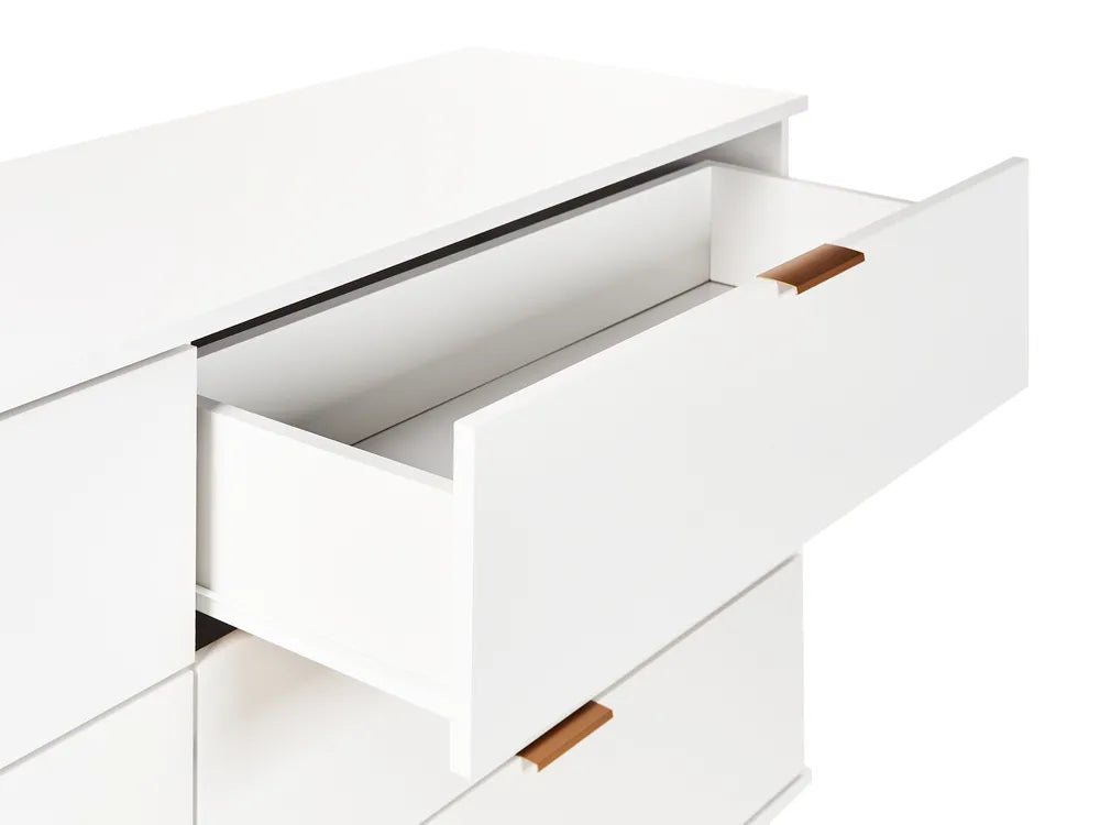 6 Drawer Chest White Functional and Capacious Drawers Novella