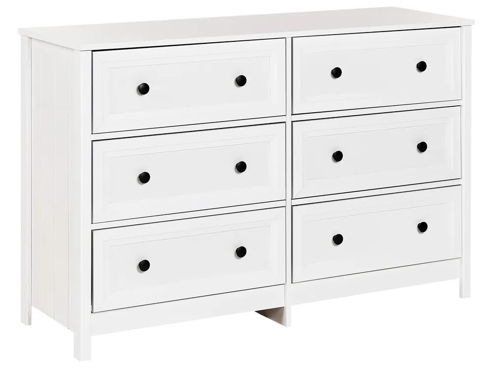 6 Drawer Chest White Wade Blends Well with Any Decor Logan